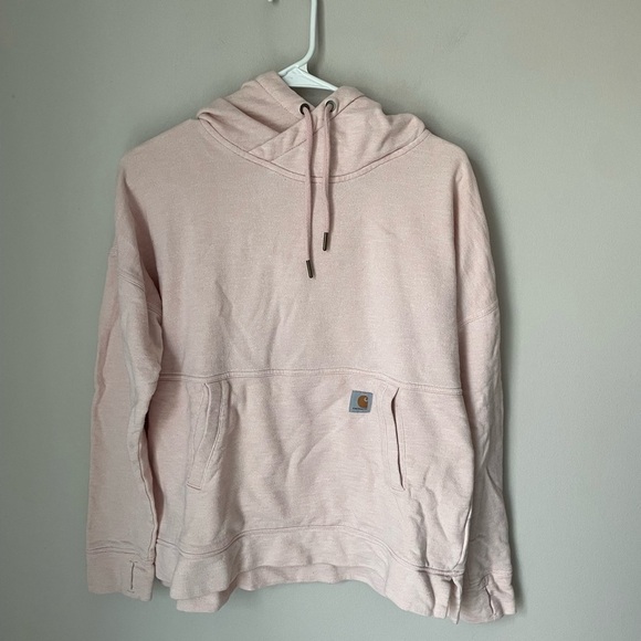Carhartt Pink Pullover Hoodie with Drawstring Hood - Picture 1 of 7